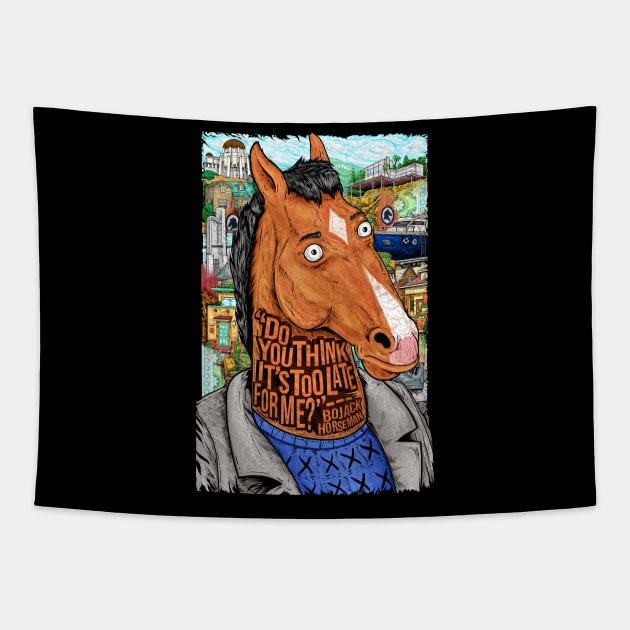 Bojack Horseman Tapestry by NateJonesDesign