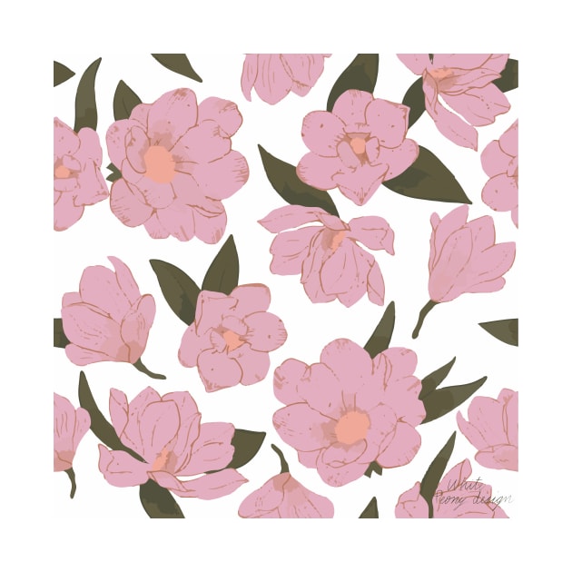 Cold pink magnolias pattern by White-Peony