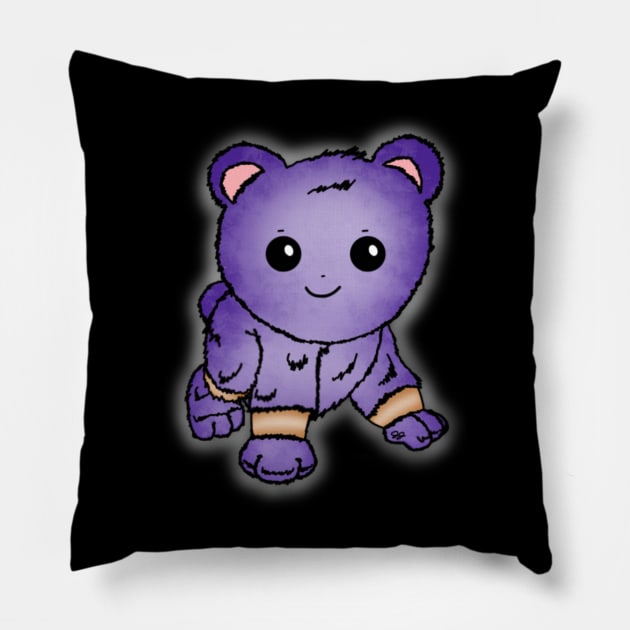 Cute Purple Baby Bear Pillow by JennaBunnies