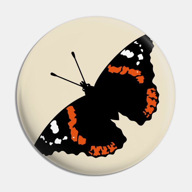 Butterfly (Red Admiral / Vanessa Atalanta / Rotated 45°) Pin by MrFaulbaum