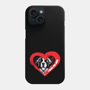 I Love My Saint Bernard - Rescue dog - I Love my dog Phone Case