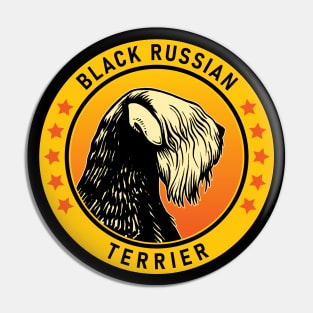 Black Russian Terrier Dog Portrait Pin