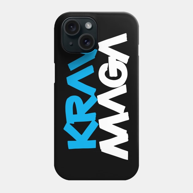 Krav Maga Blue Blocky Letters Phone Case by polliadesign