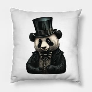 Panda wearing Top Hat Pillow