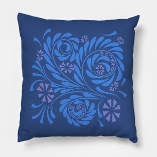 Folk flowers floral art print Flowers abstract art Pillow