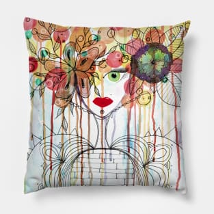 Victorian Punk Watercolor Pillow