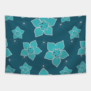 Flowers And Little Stars Tapestry