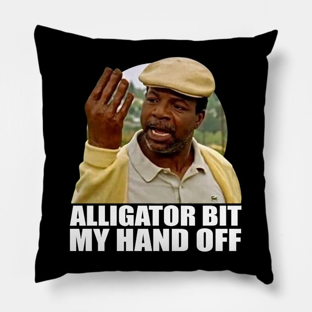 Alligator Bit My Hand Off! Pillow by bekobe