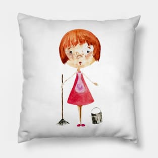 Cleaning woman Pillow