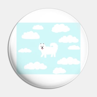 Samoyed in the clouds Pin