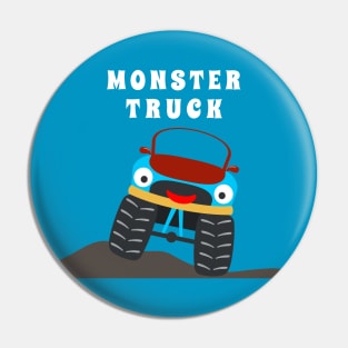 illustration of monster truck with cartoon style. Pin