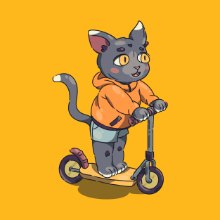 cat on a scooter T-Shirt