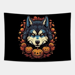 Alaskan Husky Halloween Tapestry