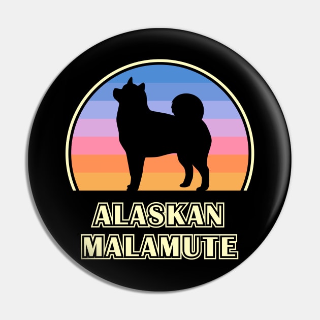 Alaskan Malamute Vintage Sunset Dog Pin by millersye