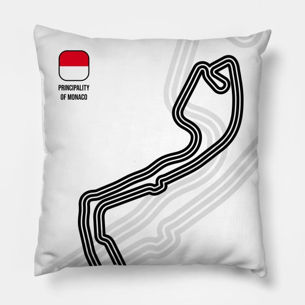 Monte Carlo Race Track Pillow by RaceCarsDriving