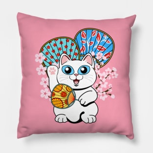 Uchiwa Cat Pillow