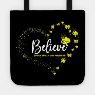 Spina bifida awareness butterfly believe Tote