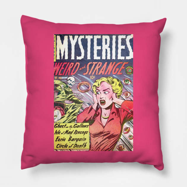 Screaming Ghost Comic Cover Pillow by Weirdette