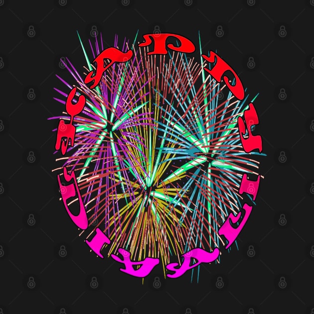 Happy Diwali Light Up The World With Fireworks Red Pink by taiche