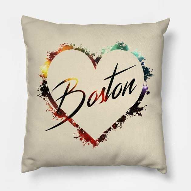 I Love Boston Pillow by StupidHead