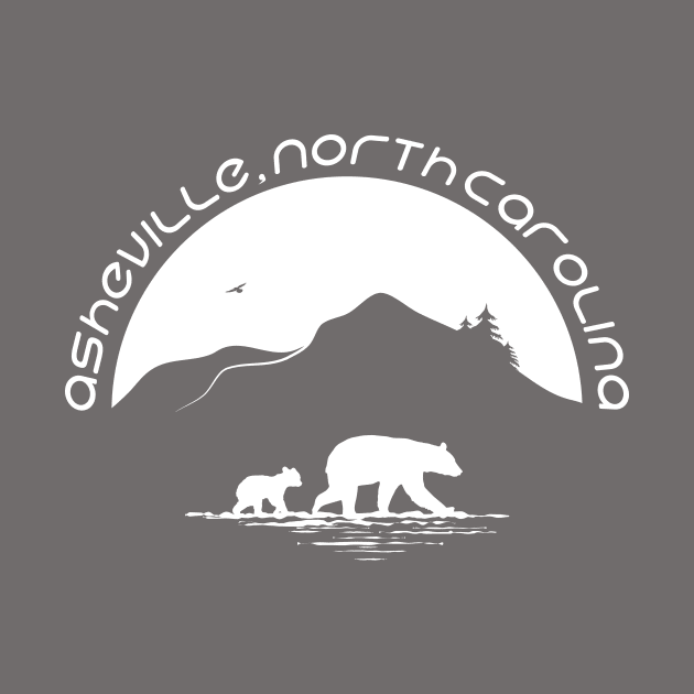 Momma Black Bear & Cubs - Asheville, NC - WO Grey 11 by AVL Merch