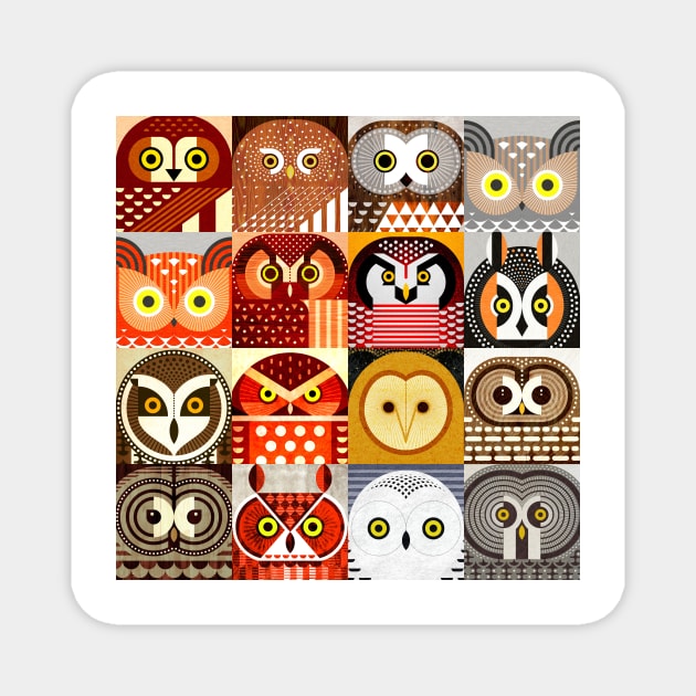 North American Owls Magnet by Scott Partridge