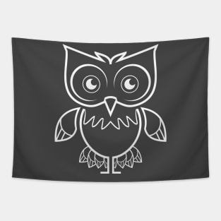 Cute Owl drawing illustration Tapestry