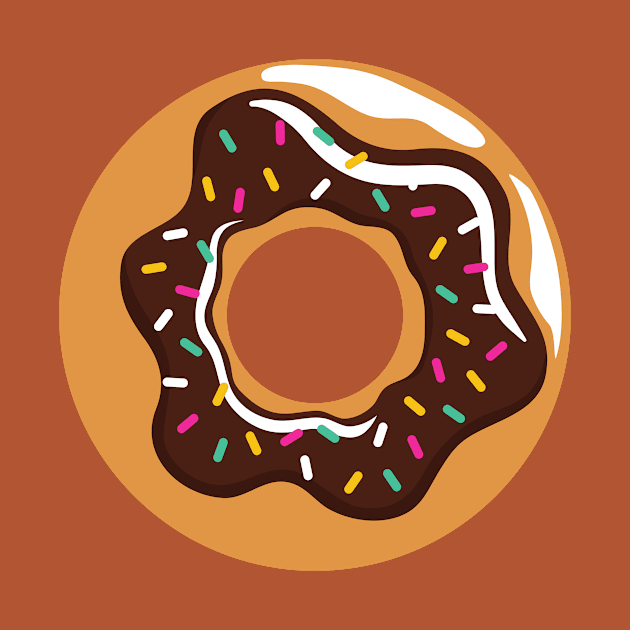 Chocolate Donut with Sprinkles Pastry by InkyArt