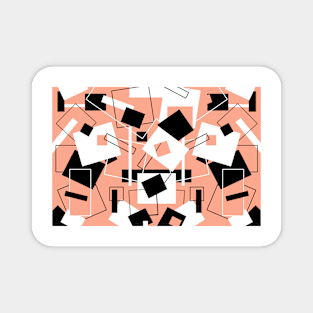 Black White & Peach 60's Style Variation Magnet