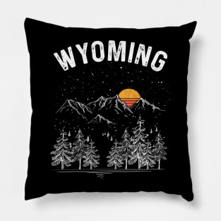 Vintage Retro Wyoming State Pillow