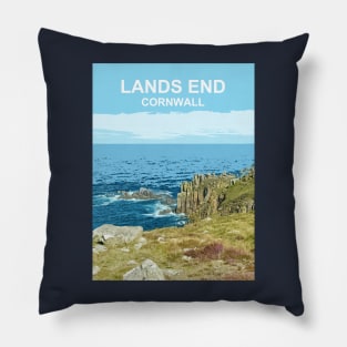 Lands End Cornwall England UK art gift. Pillow