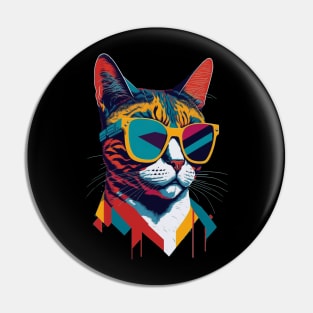 Retro Cool Cat: Vintage Vibes and Feline Flair Pin