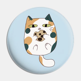 Calico cat eating cookie Pin