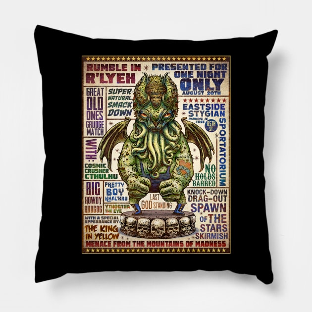 Rumble in R'lyeh Poster Pillow by ChetArt