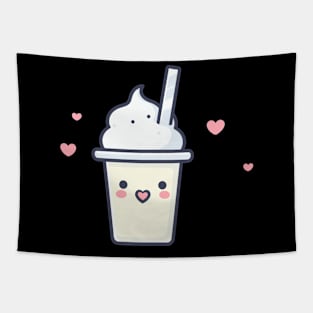 Cute Kawaii Vanilla Ice Cream with Hearts | Design for Kawaii Lovers | Cute Food Tapestry