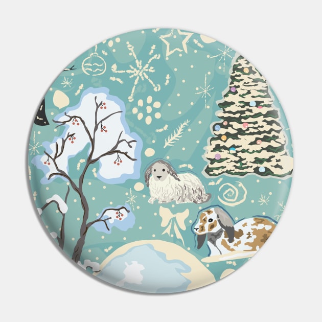 Winter Bunnies Pin by KristinaStellar 