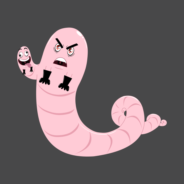 Evil Two Headed Worm With Gloves by LironPeer