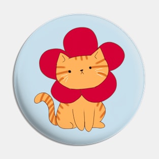 Orange cat flower illustration Pin