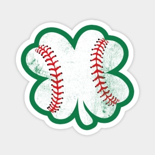 St Patrick's Day Baseball in A Clover Magnet