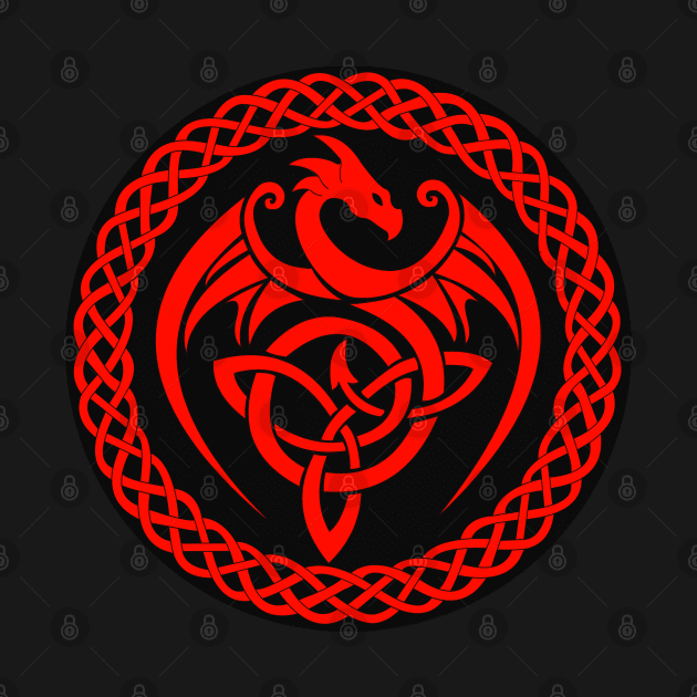 Dragon with celtic knotwork and triquetra by Kyttsy Krafts