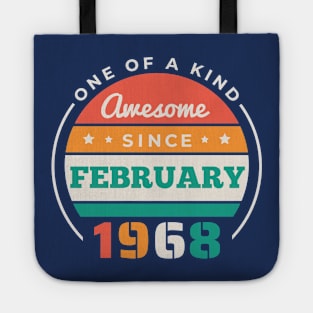 Retro Awesome Since February 1968 Birthday Vintage Bday 1968 Tote