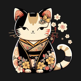 Japanese Cat Kimono T-Shirt