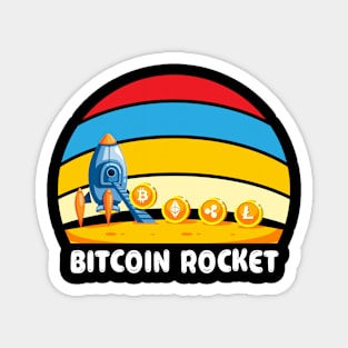 Bitcoin Spaceship - Funny Bitcoin Rocket Ship Crypto Trade Magnet