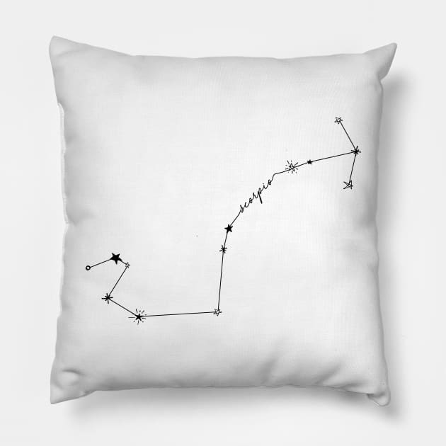 Scorpio Constellation Zodiac Sticker Pillow by aterkaderk