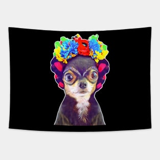 Frida Kahlo Chihuahua Tapestry