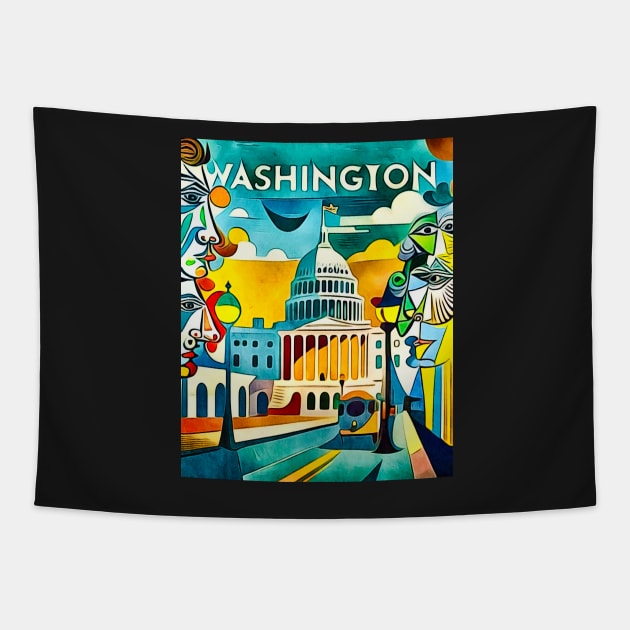 Washington, globetrotters Tapestry by Zamart20