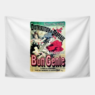 BON GENIE by Jules Cheret French Belle Epoque Vintage Theatre Tapestry