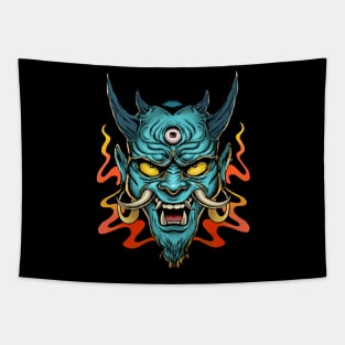 Japanese Tattoo Demon Art Tapestry