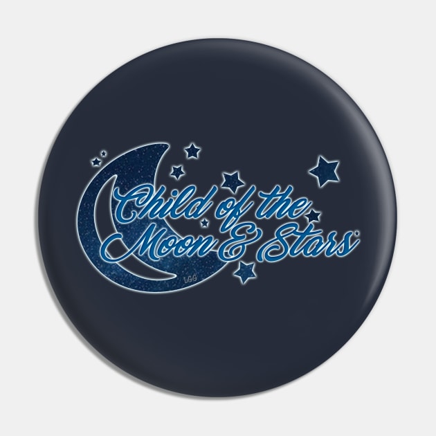 Child of the Moon and Stars (Blue glow version) Pin by LetsGetGEEKY