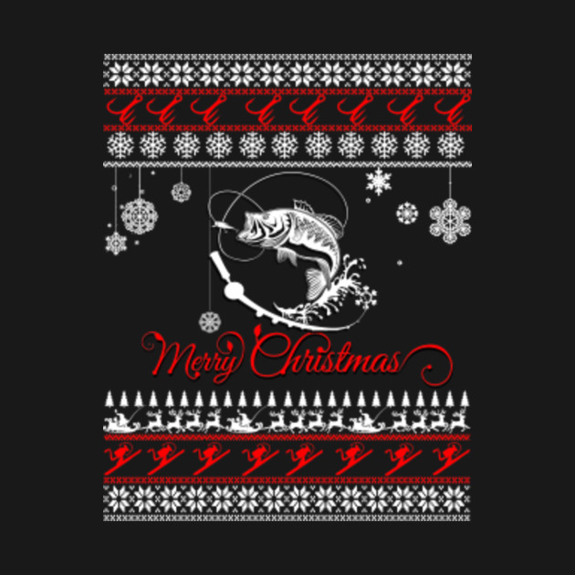 Merry Christmas Fishing Fishing TShirt TeePublic